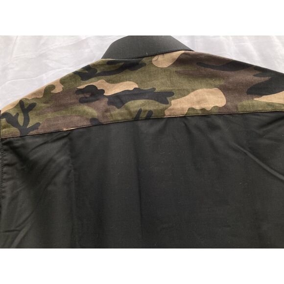 Al-Aseel Kaftan Thobe Black Camouflage Boys Size 40 Short Sleeve 1/4 Zipper Neck - Picture 10 of 10